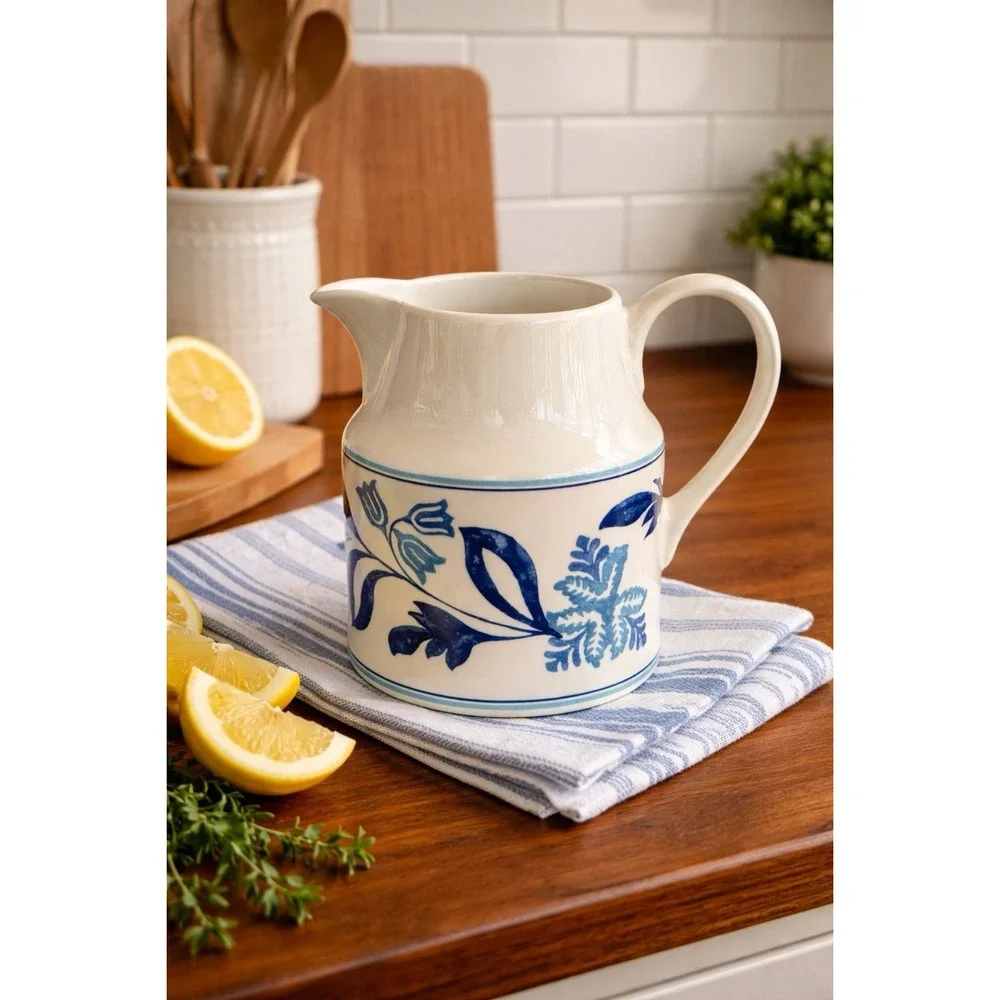Johnson Brothers‎ Blue Fern Pitcher Farmhouse Kitchen England Creamer Jug